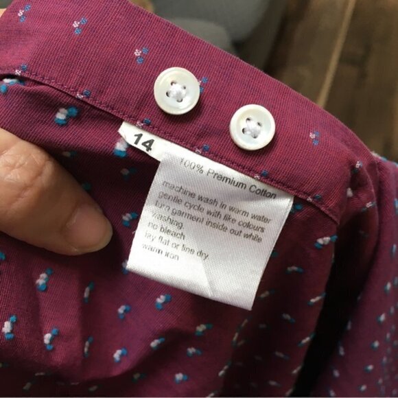 Spier & Mackay Burgundy Speckled Long Sleeve Button Down Shirt - Picture 6 of 6